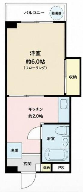 ハイラーク五反田(1K/3階)の間取り写真