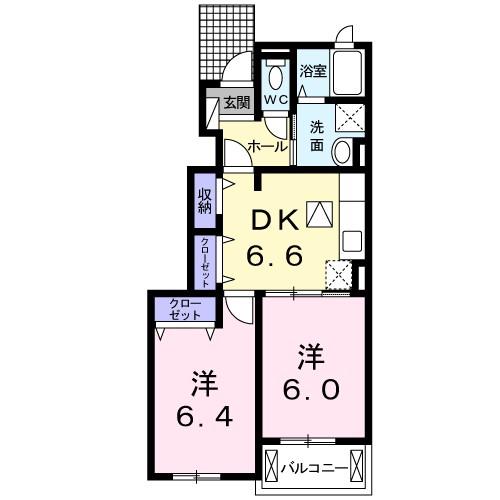 マンハイム1番館(2DK/1階)の間取り写真