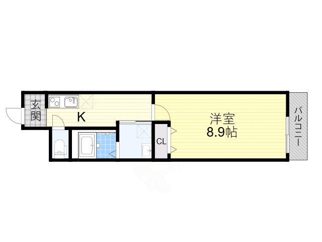 フジパレス住之江通Ⅰ番館(1K/3階)の間取り写真