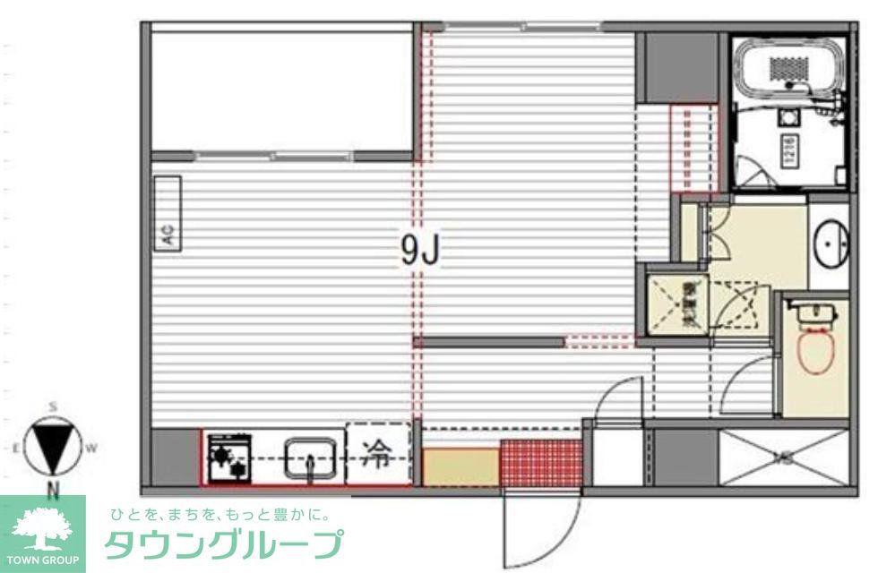 ラクラス田原町(1DK/2階)の間取り写真