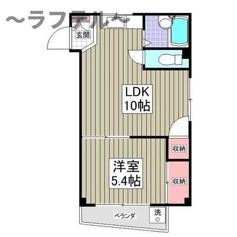 ヴィラ狭山ヶ丘(1LDK/2階)の間取り写真