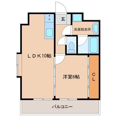 センチュリーコート5番館(1LDK/1階)の間取り写真