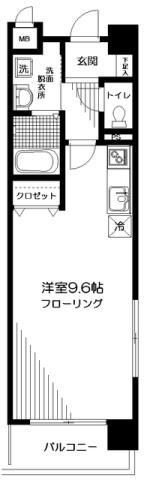 カーサグランデ生麦(ワンルーム/8階)の間取り写真