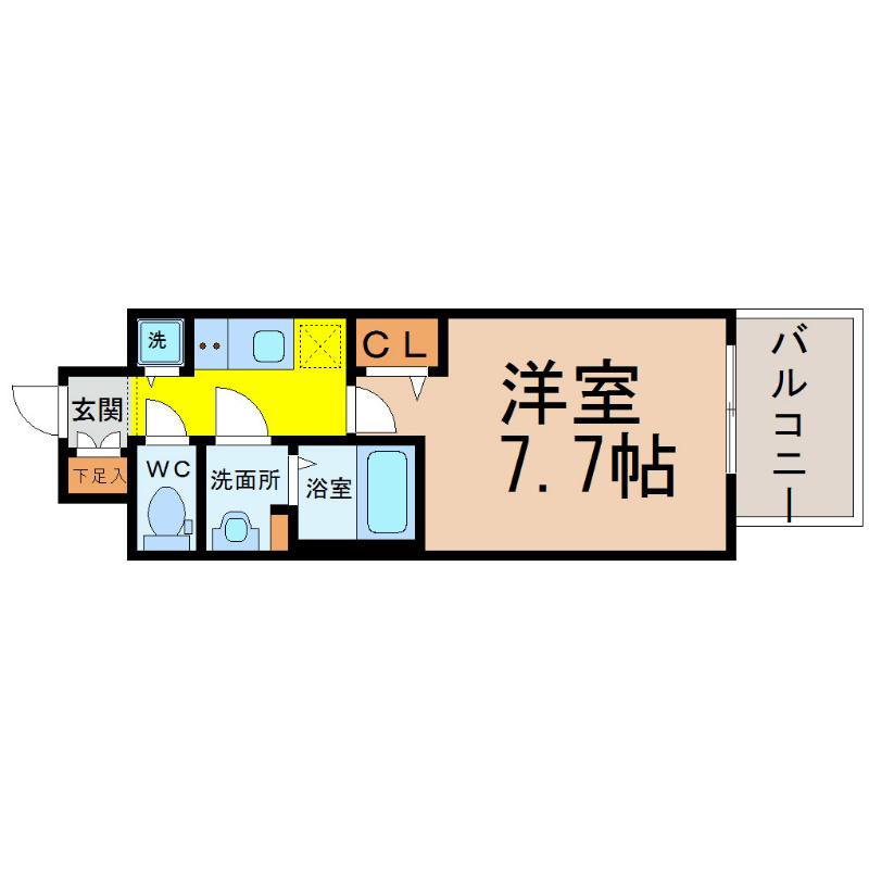 プレサンスジェネ栄(1K/4階)の間取り写真