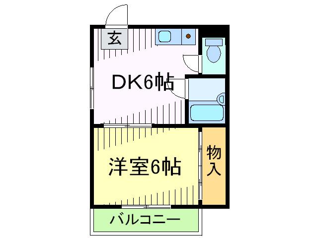 野口マンション(1DK/2階)の間取り写真
