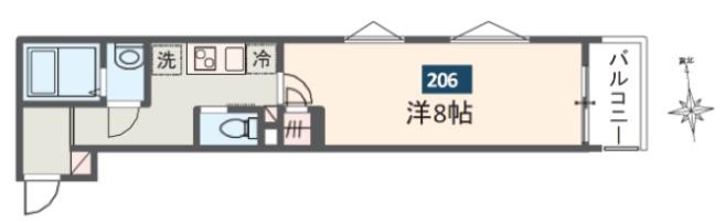 MELDIA大和田IV(1K/2階)の間取り写真