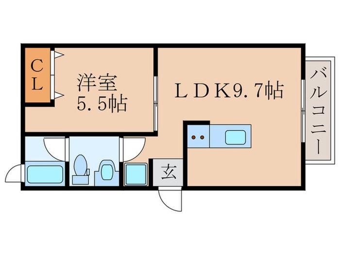 ピア・プリマ貴船館(1LDK/2階)の間取り写真
