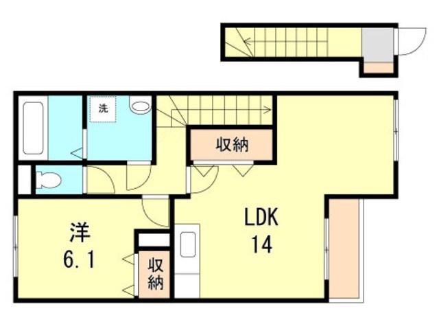 アメニティハウス(1LDK/2階)の間取り写真