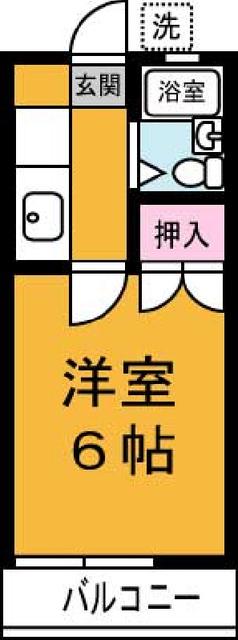 リバーマンション(1K/1階)の間取り写真