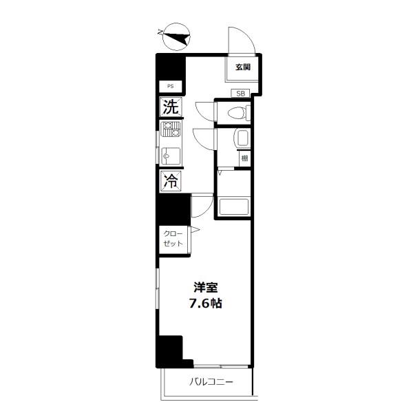 EMMY BLDG(1K/6階)の間取り写真