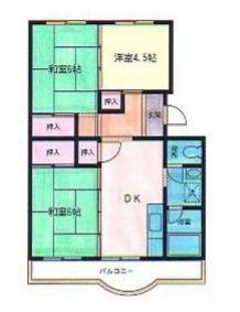 清水マンション(3DK/2階)の間取り写真