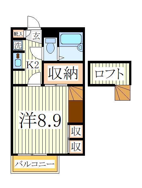 フルール柏公園(1K/1階)の間取り写真