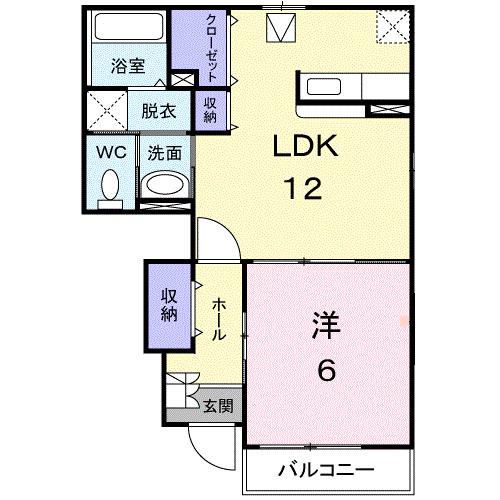 COMFORT・MC(1LDK/1階)の間取り写真