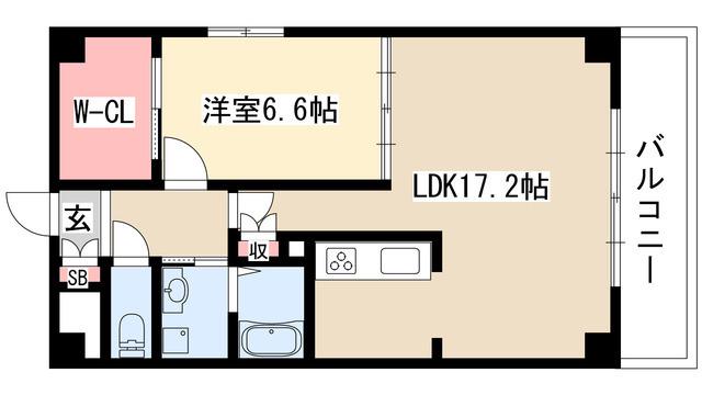 LA CASA ALBA(1LDK/4階)の間取り写真