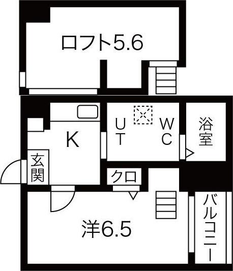 クレスト新富(1K/1階)の間取り写真