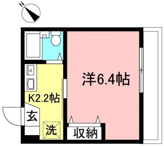 メゾンT(1K/1階)の間取り写真