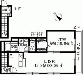 LA・STELLA(1LDK/2階)の間取り写真