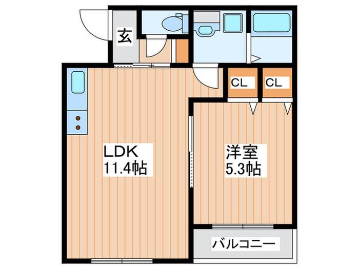 GMヒルズ対馬江(1LDK/3階)の間取り写真