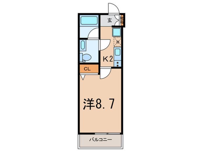 VENTVERT(1K/2階)の間取り写真
