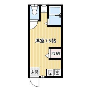 βらいふ(ワンルーム/2階)の間取り写真