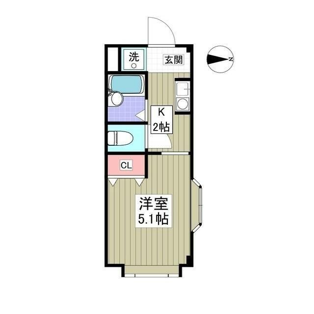 グレイスハイツ東綾瀬(1K/2階)の間取り写真