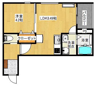 広島電鉄宮島線 東高須駅 徒歩17分 3階建 築5年(1LDK/1階)の間取り写真