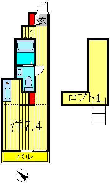 メゾン・ド・イールII(ワンルーム/2階)の間取り写真