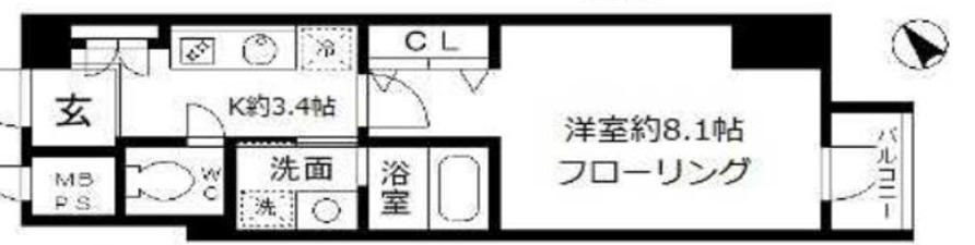 ファインクレスト入谷(1K/1階)の間取り写真