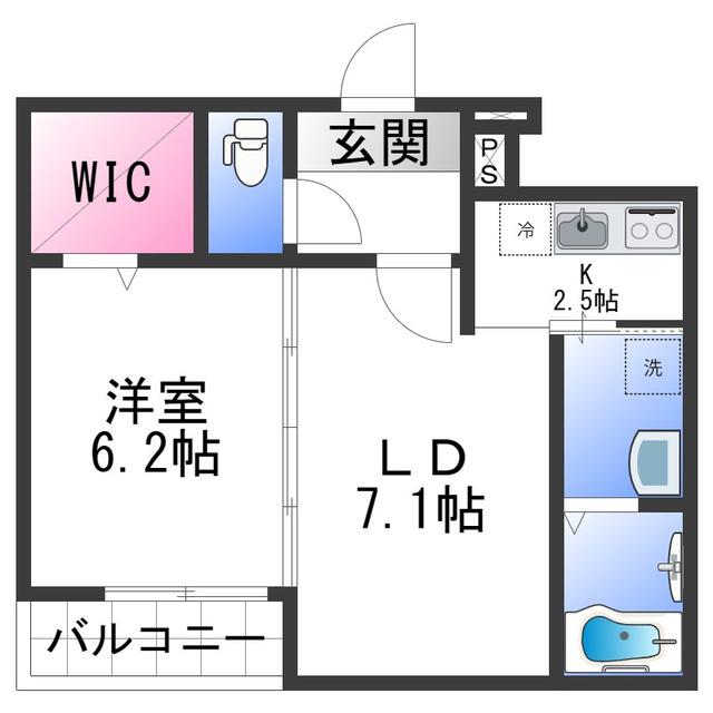 フジパレス新通III番館(1LDK/3階)の間取り写真