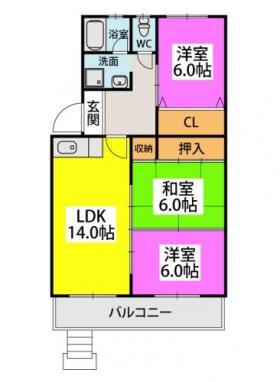 阿部第一ビル(3LDK/1階)の間取り写真