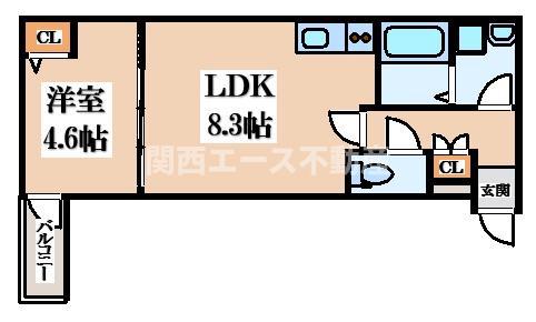 REVITA野崎(1LDK/2階)の間取り写真
