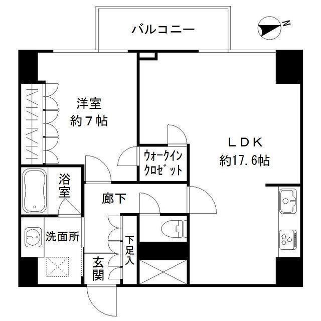 RODIA立川(1LDK/5階)の間取り写真
