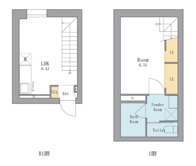 LEGALAND五反(1LDK/地下階)の間取り写真