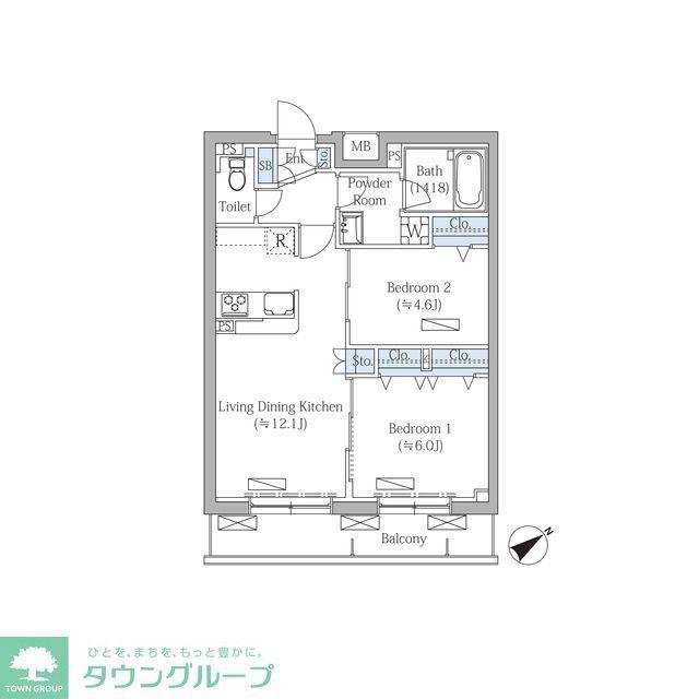ROVINE目黒東山(2LDK/3階)の間取り写真