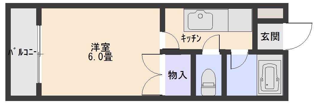 ロアガーデン(1K/2階)の間取り写真
