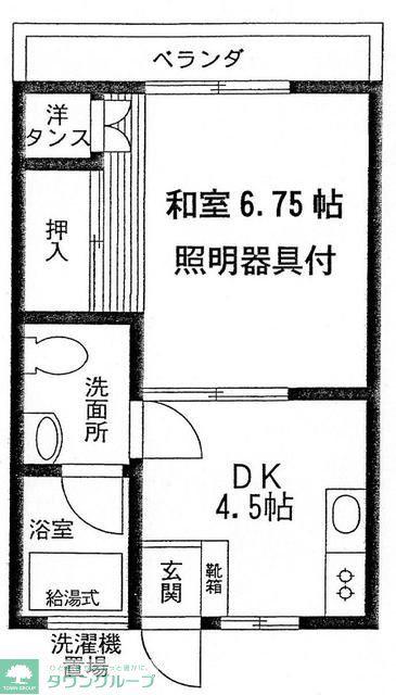 第2コンプレール(1DK/1階)の間取り写真