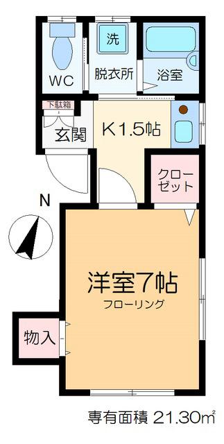 コーポ杉山(1K/2階)の間取り写真