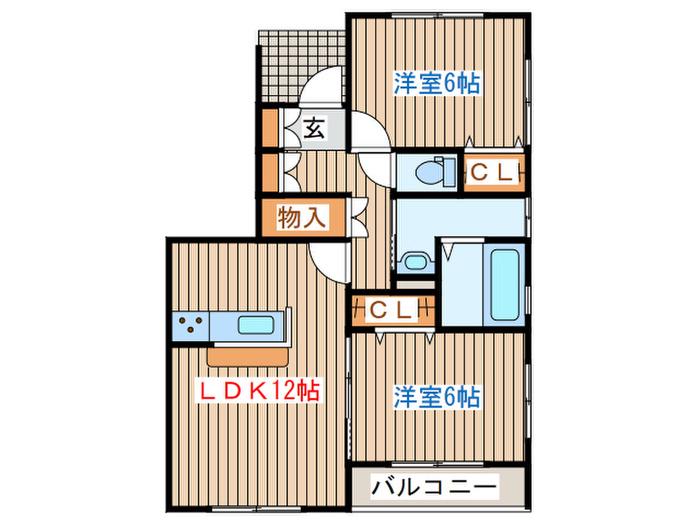 LE・PONT(2LDK/1階)の間取り写真