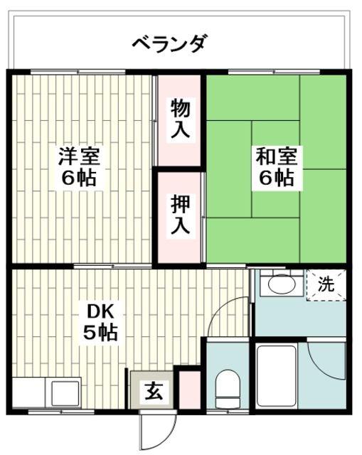 エンベリザ(2DK/2階)の間取り写真