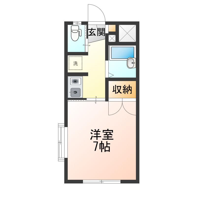 ブリリアント21(1K/1階)の間取り写真
