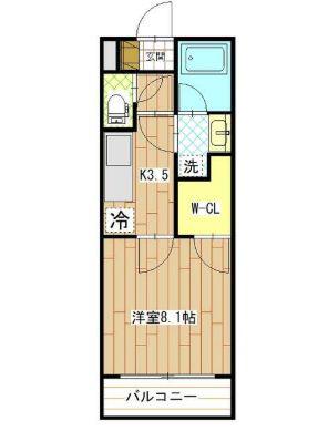 メゾン ド アンジュ(1K/1階)の間取り写真