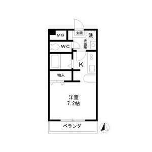 サンアペックス西城(ワンルーム/1階)の間取り写真