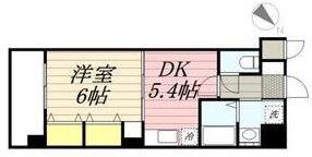 グロースメゾン博多山王(1DK/6階)の間取り写真
