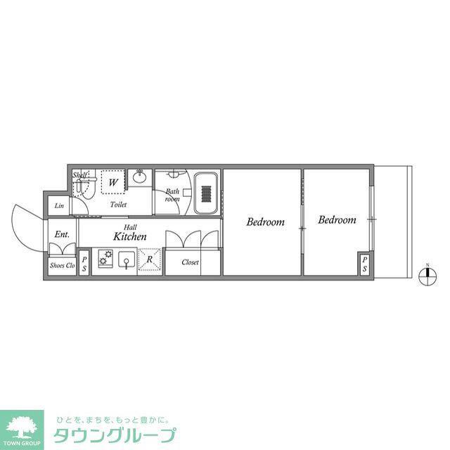 レジデンス新宿中落合スクエア(2K/4階)の間取り写真