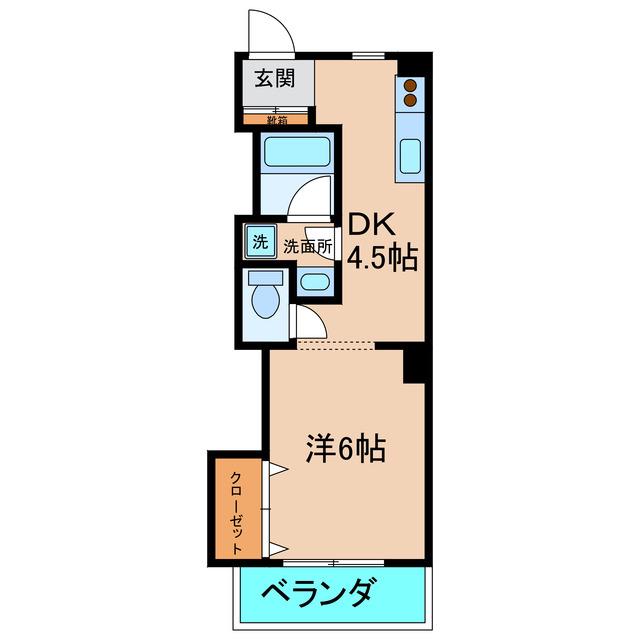 サニーハイツ松島(1DK/3階)の間取り写真
