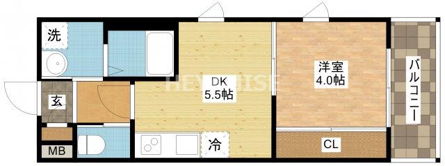 MODERN PALAZZO出雲(1DK/3階)の間取り写真