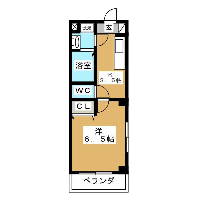 ポッドクレスト新丸子(1K/3階)の間取り写真