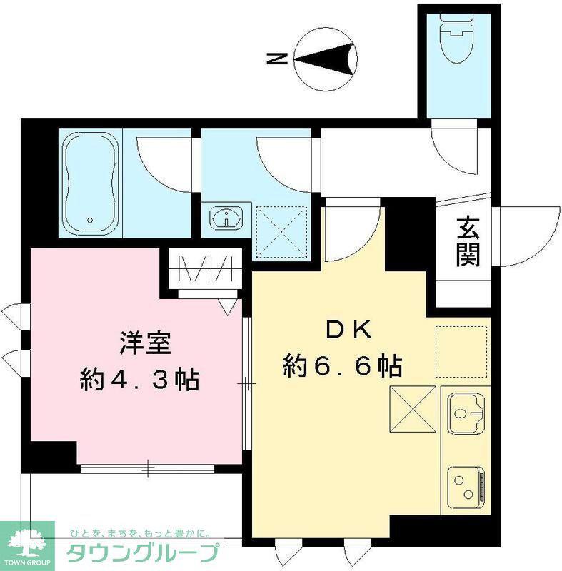 フォアファーレン代々木(1DK/1階)の間取り写真