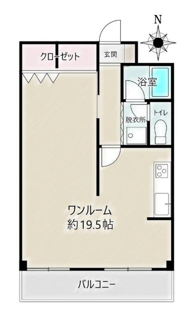 シャトー利休(ワンルーム/4階)の間取り写真
