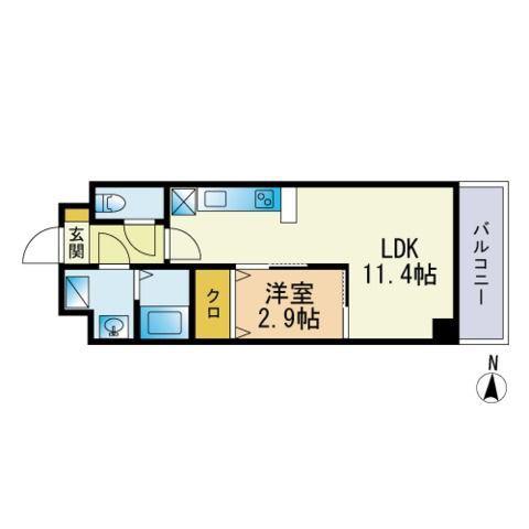 CASSIOPEIA HAKOZAKI(1LDK/5階)の間取り写真
